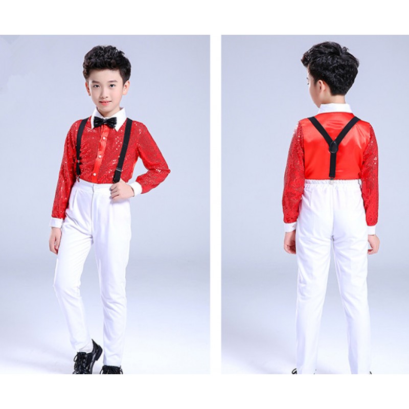 Modern dance costumes for boys children jazz chorus stage performance